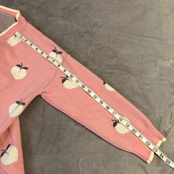 Soft Girl Kawaii Cardigan Pink Peaches Medium Coquette Cottagecore Y2K Granny - Picture 4 of 8